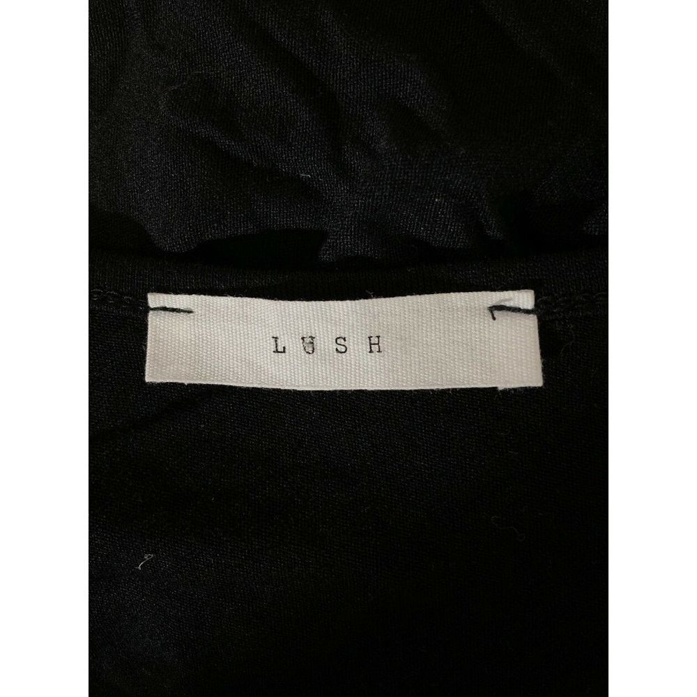 Lush Super Soft Lace Back Black Tee Shirt Sz XS - Picture 6 of 6